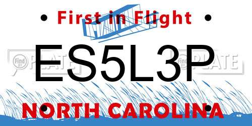 ES5L3P North Carolina License Plate