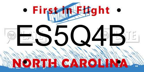 ES5Q4B North Carolina License Plate
