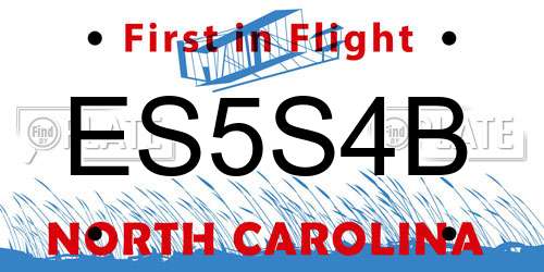 ES5S4B North Carolina License Plate