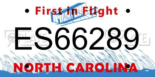 ES66289 North Carolina License Plate