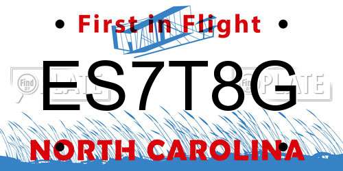 ES7T8G North Carolina License Plate