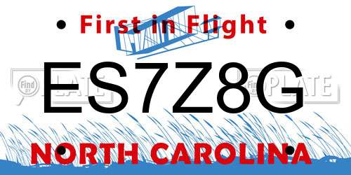 ES7Z8G North Carolina License Plate