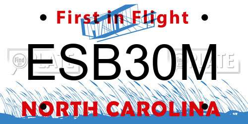 ESB30M North Carolina License Plate