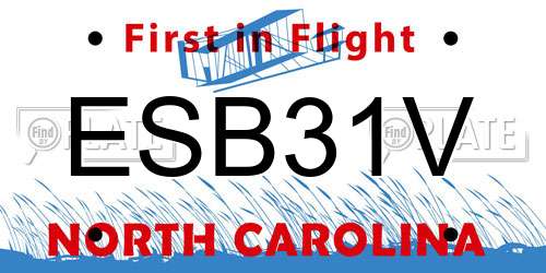 ESB31V North Carolina License Plate
