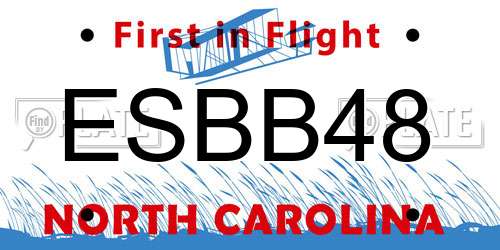 ESBB48 North Carolina License Plate