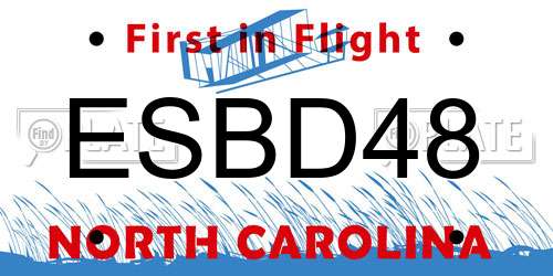 ESBD48 North Carolina License Plate