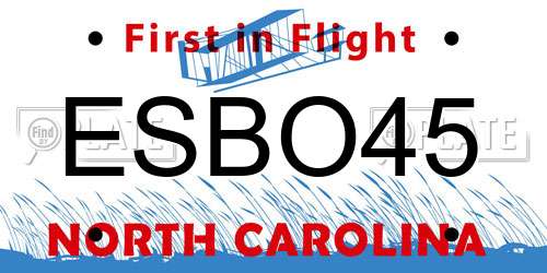 ESBO45 North Carolina License Plate