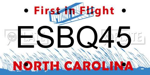ESBQ45 North Carolina License Plate