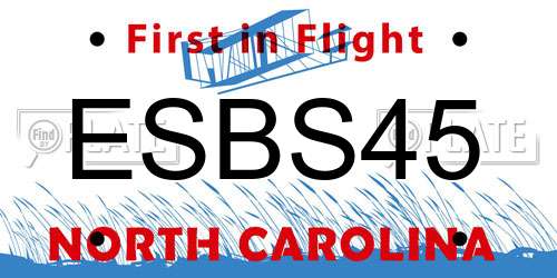 ESBS45 North Carolina License Plate
