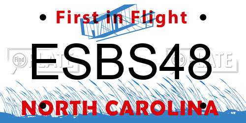 ESBS48 North Carolina License Plate