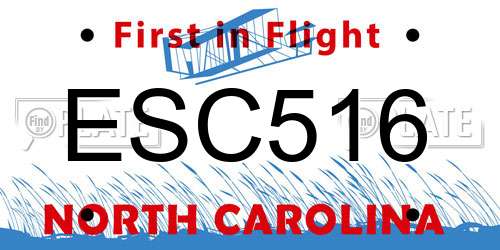 ESC516 North Carolina License Plate