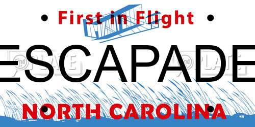 ESCAPADE North Carolina License Plate