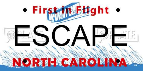 ESCAPE North Carolina License Plate