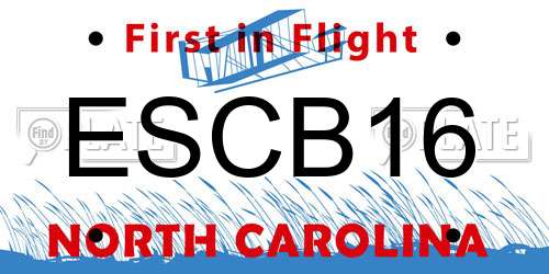ESCB16 North Carolina License Plate