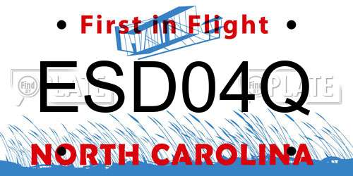 ESD04Q North Carolina License Plate