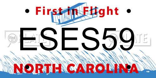 ESES59 North Carolina License Plate