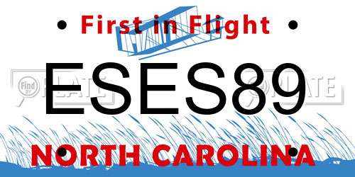 ESES89 North Carolina License Plate