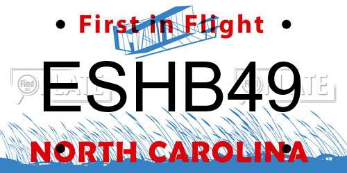 ESHB49 North Carolina License Plate