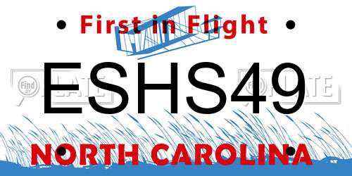 ESHS49 North Carolina License Plate