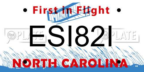 ESI82I North Carolina License Plate