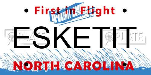 ESKETIT North Carolina License Plate