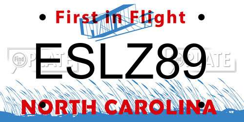 ESLZ89 North Carolina License Plate