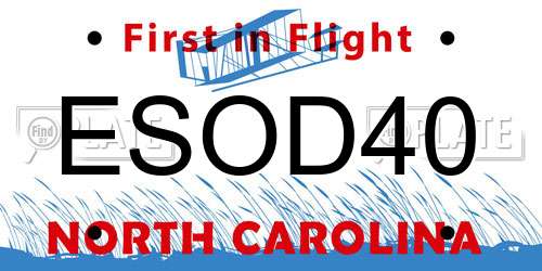 ESOD40 North Carolina License Plate