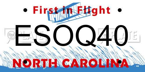 ESOQ40 North Carolina License Plate