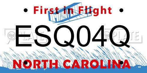ESQ04Q North Carolina License Plate