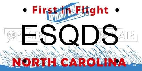 ESQDS North Carolina License Plate