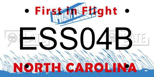 ESS04B North Carolina License Plate