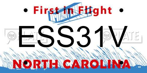 ESS31V North Carolina License Plate