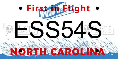 ESS54S North Carolina License Plate