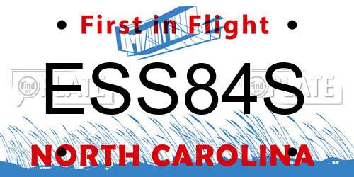 ESS84S North Carolina License Plate