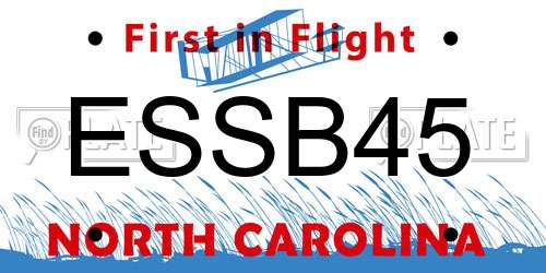 ESSB45 North Carolina License Plate