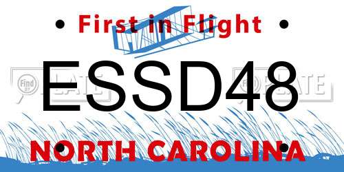 ESSD48 North Carolina License Plate