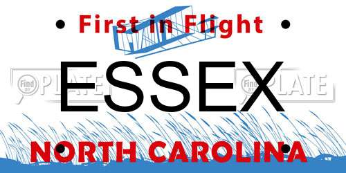 ESSEX North Carolina License Plate