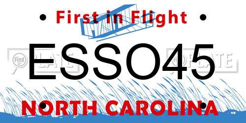 ESSO45 North Carolina License Plate