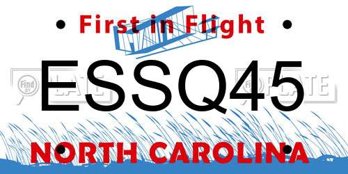 ESSQ45 North Carolina License Plate