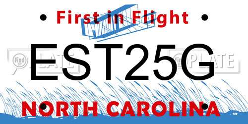 EST25G North Carolina License Plate
