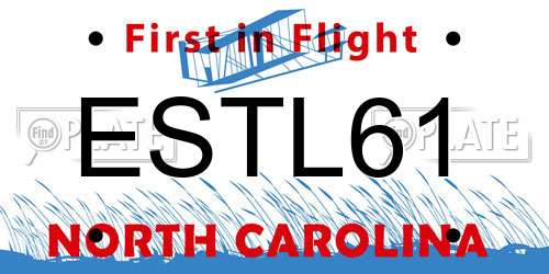 ESTL61 North Carolina License Plate