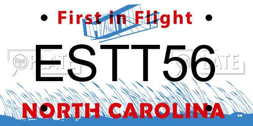 ESTT56 North Carolina License Plate
