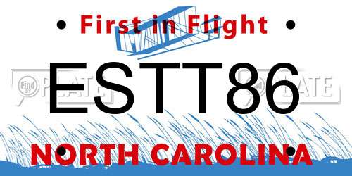 ESTT86 North Carolina License Plate