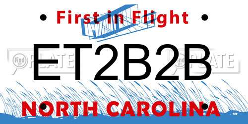 ET2B2B North Carolina License Plate