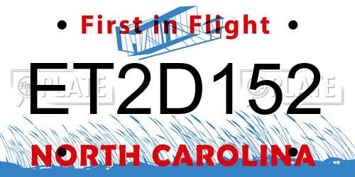 ET2D152 North Carolina License Plate