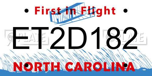 ET2D182 North Carolina License Plate