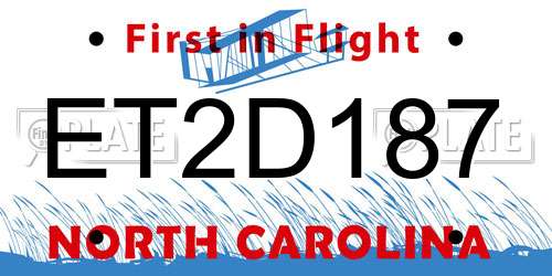 ET2D187 North Carolina License Plate