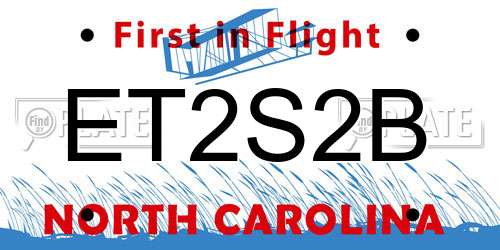 ET2S2B North Carolina License Plate