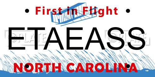 ETAEASS North Carolina License Plate