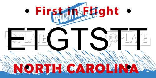 ETGTSTT North Carolina License Plate